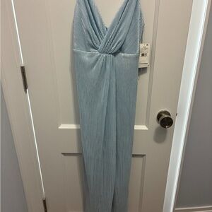 Aidan Mattox Light Blue Backless Dress
